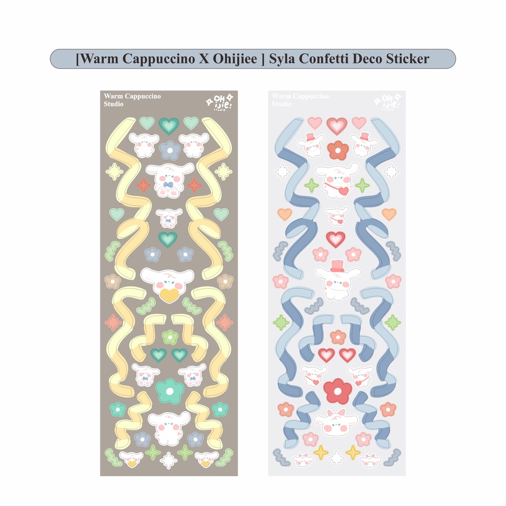 

[Warm Cappuccino X Ohijiee ] Syla Confetti Deco Sticker ( Ribbon Confetti Toploader Polcos Polaroid Hiasan Stiker KPOP)