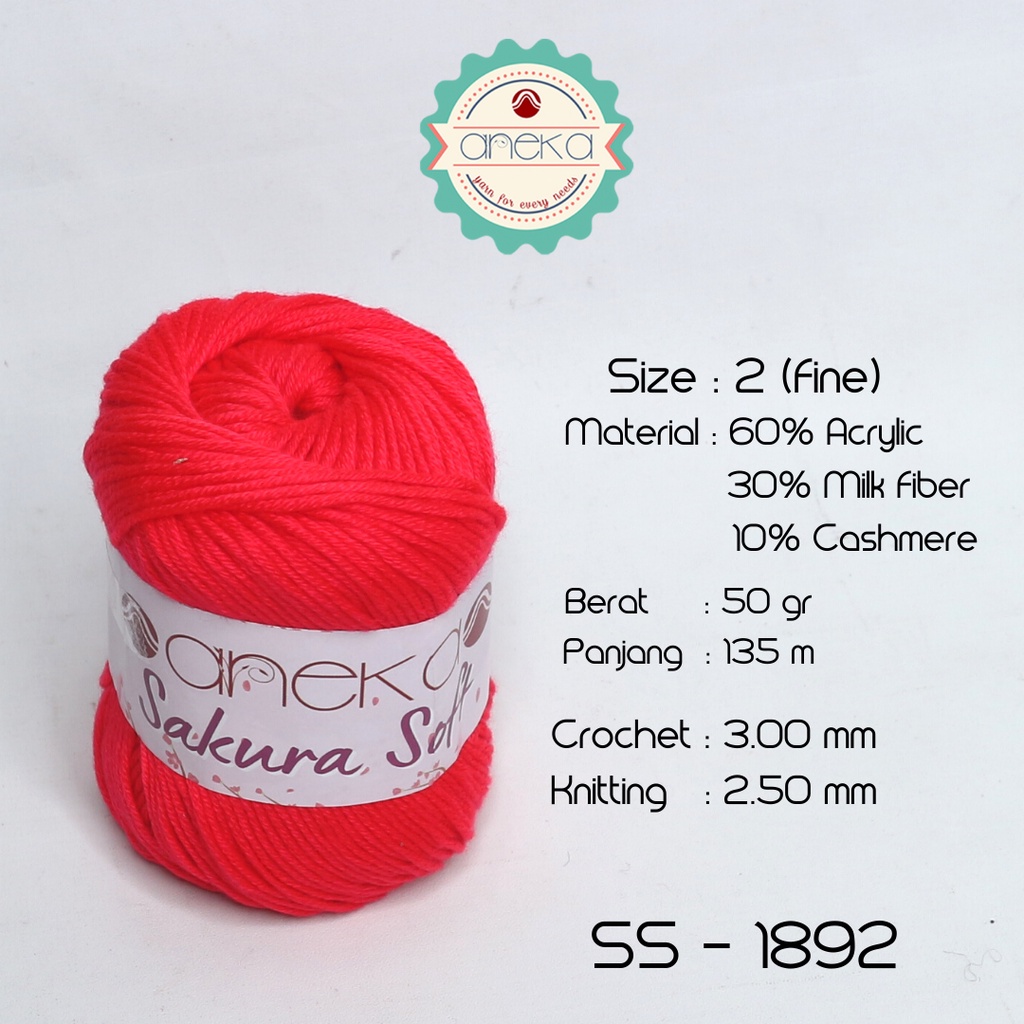 Benang Rajut Sakura Soft / Silk Cotton Milk Cotton Yarn - 1892