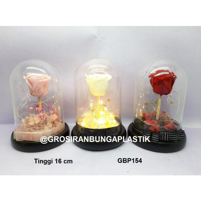 

VALENTINE GIFT/SOUVENIR/KADO/BINGKISAN/GLASS DOME/LED/BUNGA ROSE 154 DG654EAFVD