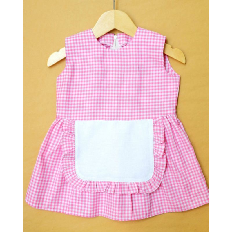 Pinky Maid Dress  ( Baju Dress Anak Perempuan )