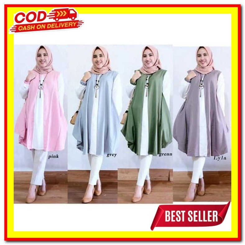 Tunik Wanita Terbaru 2022 / Atasan Murah Kekinian / Outer Remaja Polos Kanno Tunik Termurah