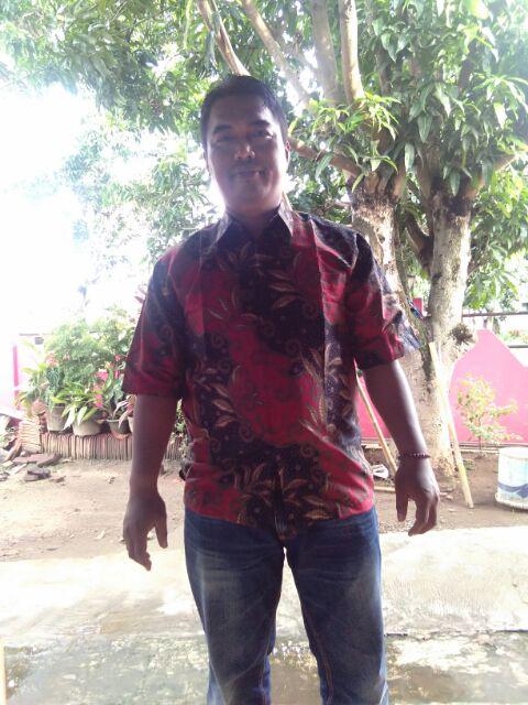 Baju Batik Pria Lapis Furing Blantongan Merah Batik Solo