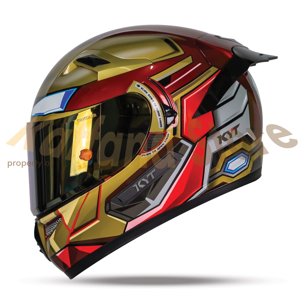 Helm KYT K2 Rider Ironman Original Paket Ganteng