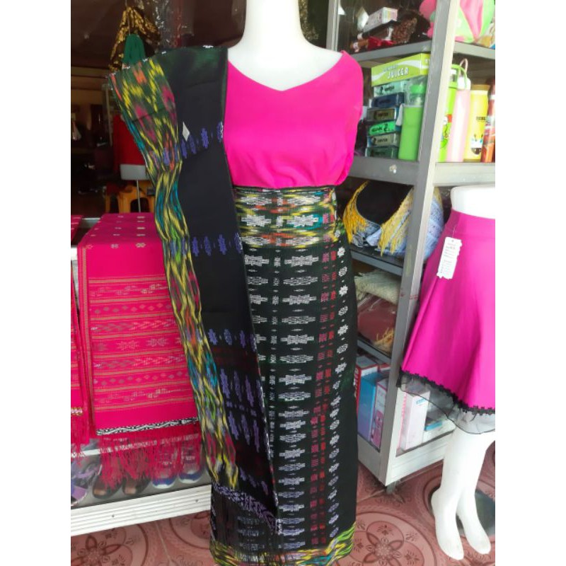 Songket Pucca Bunga Unik Hijau Army