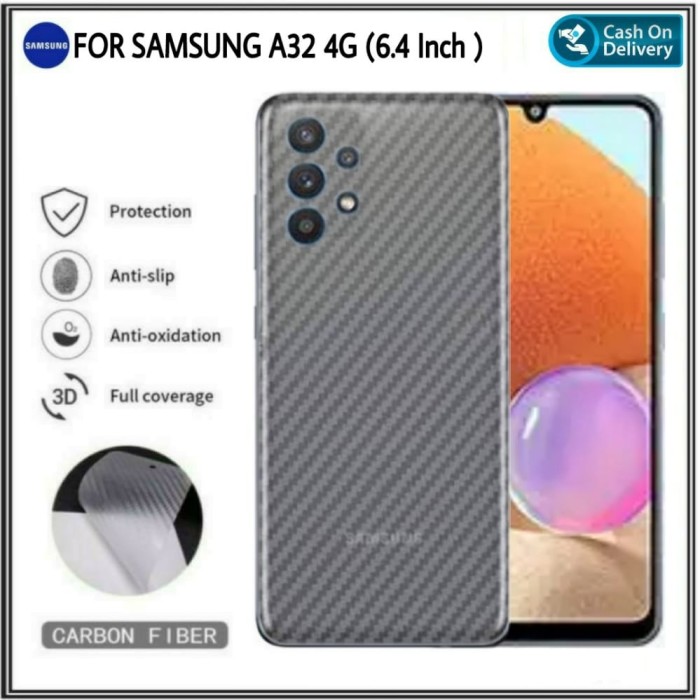 SAMSUNG A32 4G 6.4INCH VERSI INDO SKIN CARBON KARBON GARSKIN BACK