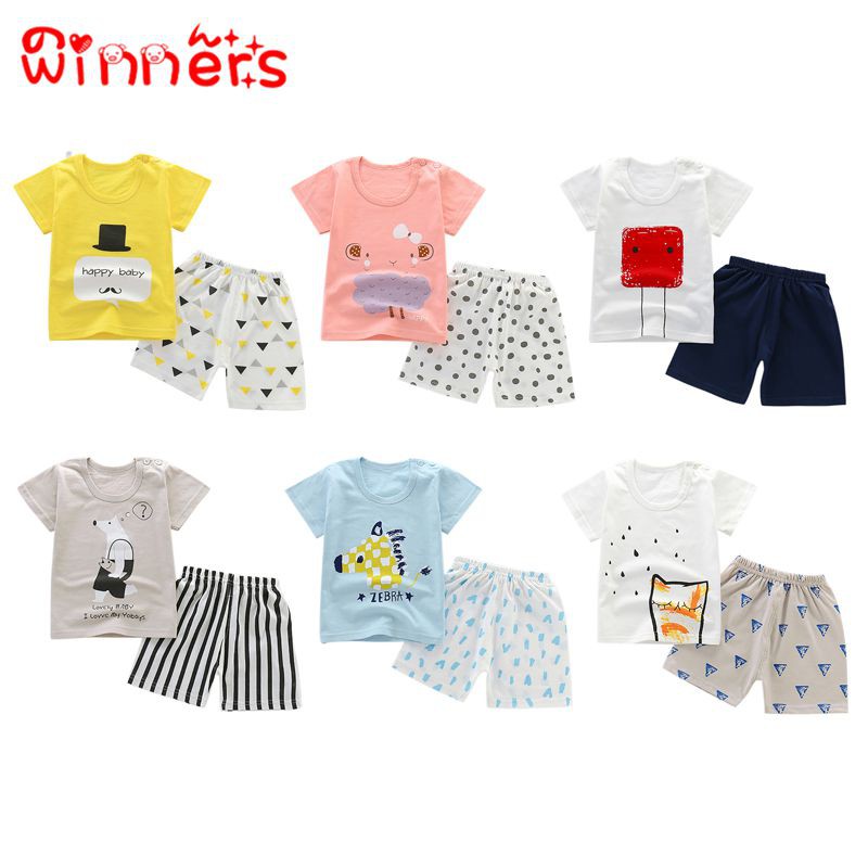 Winners Setelan Kaos  T Shirt Bayi  Laki laki Perempuan 