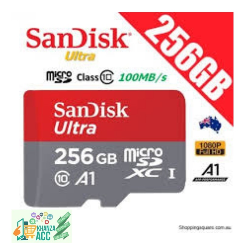 KHANZAACC SanDisk Ultra MicroSD 256GB A1 100MB/s MicroSDXC UHS-I