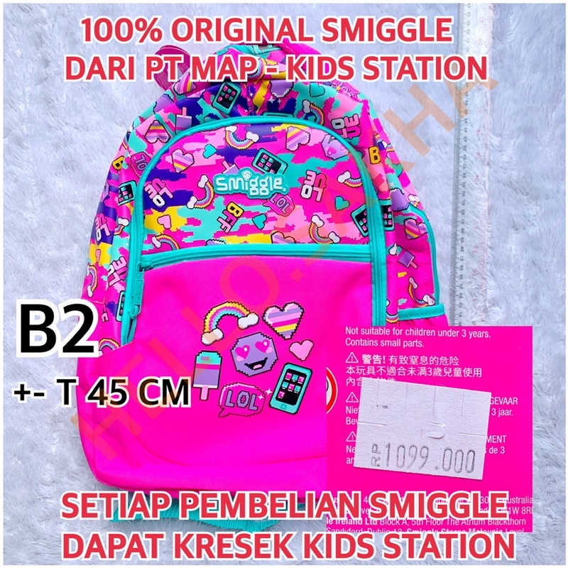 TAS SEKOLAH RANSEL ANAK BACKPACK SMIGGLE DIJAMIN ASLI ORIGINAL 100% BUAT PLAYGROUP TK SD SMP