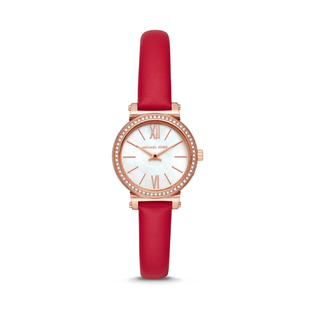 MICHAEL KORS Sofie Red Leather Watch [MK2850]