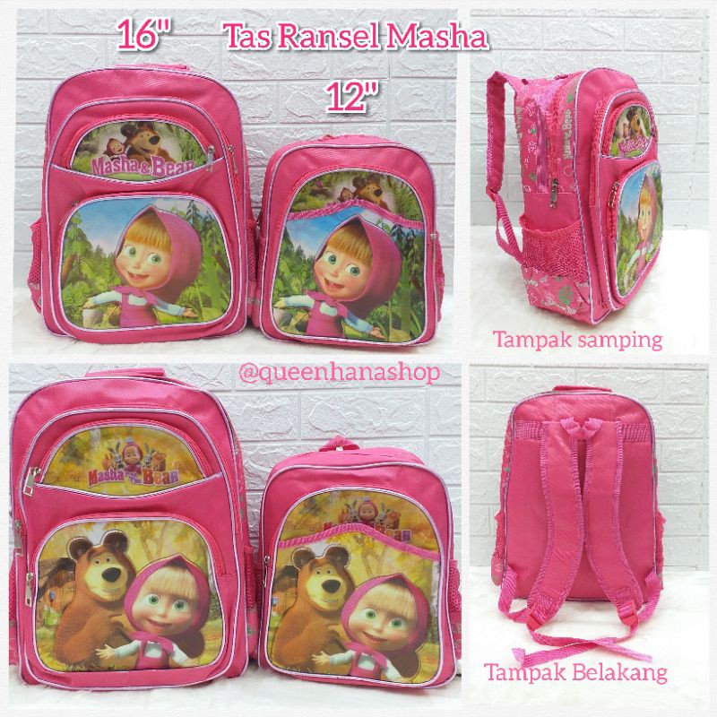 Tas Ransel Masha And The Bear / Tas Ransel Anak Sekolah SD 16inci