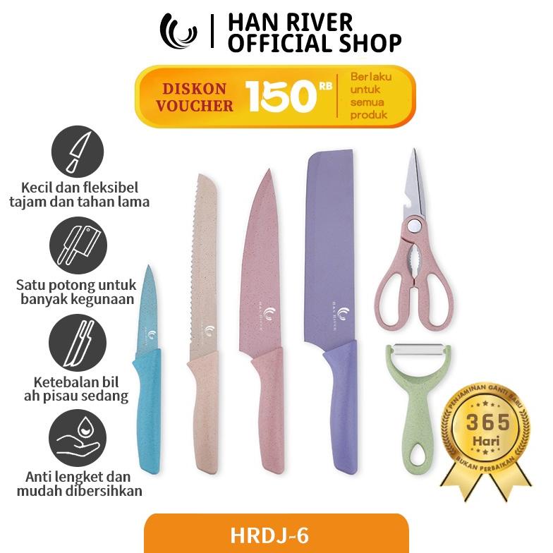 HAN RIVER PISAU SET / KNIFE SET 6 PCS / KITCHEN KNIFE SET TERMURAH ,.,. , ,. .