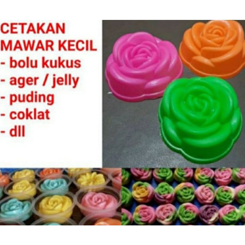 CETAKAN KUE MAWAR PLASTIK KH ( 1 PCS )