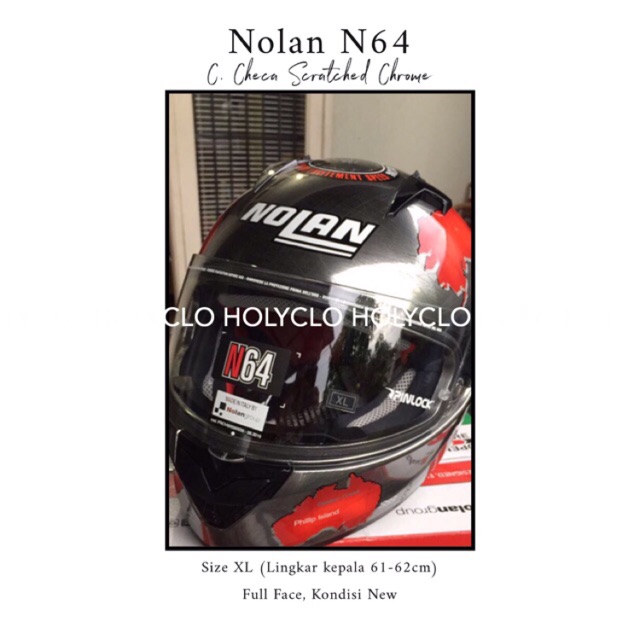 Helm Nolan N64 C.CHECA SCRATCHED CHROME