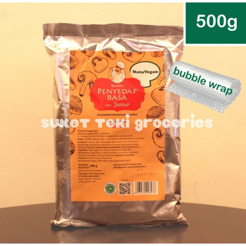 Kaldu Penyedap Jamur Non MSG Alami MOTOVEGAN 500gr Halal