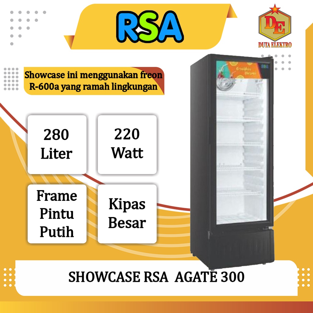 Showcase 1 Pintu RSA AGATE 300 N 5 Rak