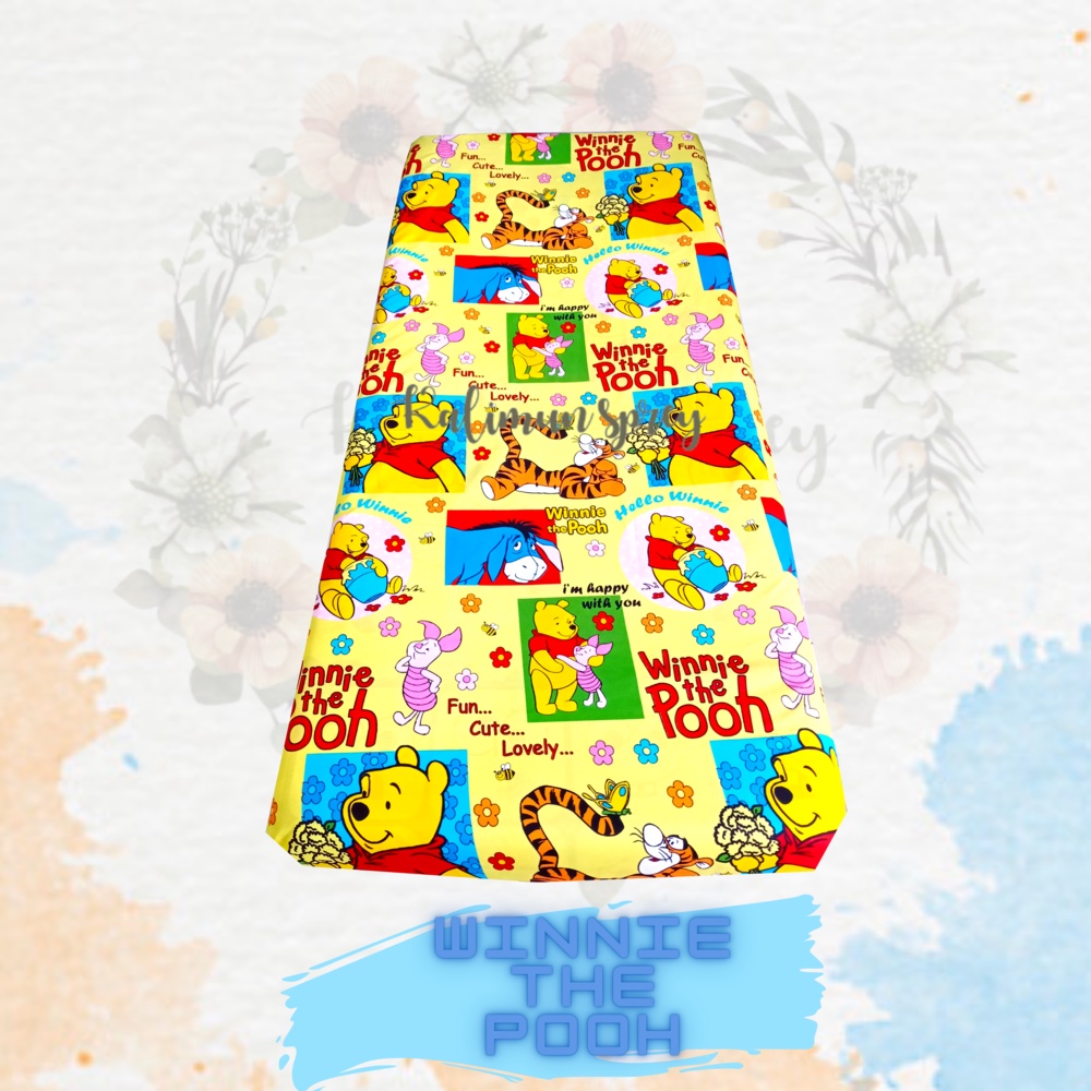 Sprei 120x200 Tinggi 5 &amp; 10 cm Single Sudut Karet | Motif Polos dan Karakter Aesthetic Anti Luntur