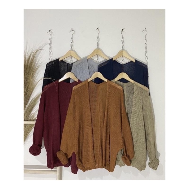 kardigan rajut / BATWING KALONG CARDY / kardigan jaring / kardigan oversize