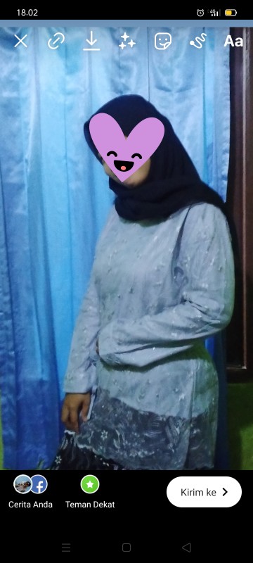 Lumbung Batik | Batik Couple Bruklat Tille Azura Mini Blouse Silver Free Selendang