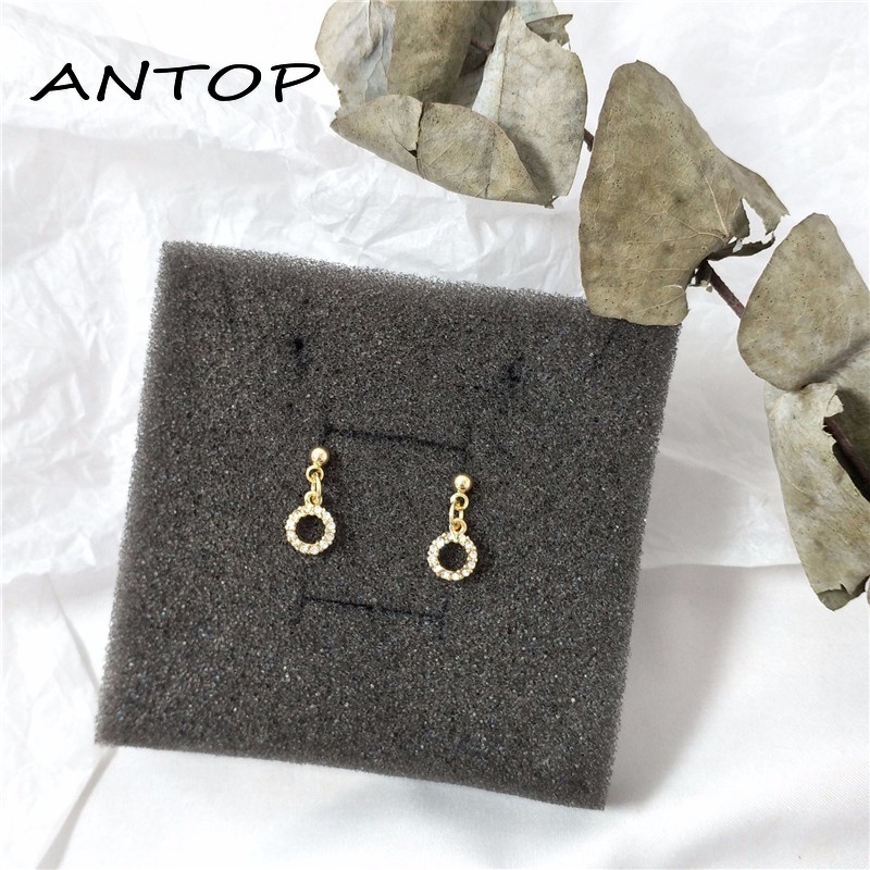 Mini Zircon Hoop Earrings Piercing Cartilage Earring Stud Wanita Perhiasan Fashion Aksesoris ANTOP