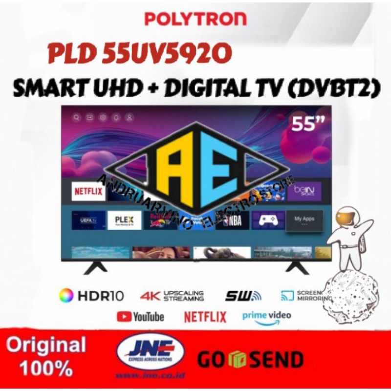 POLYTRON SMART TV 4K UHD HDR LED TV 55INCH PLD 55UV5920