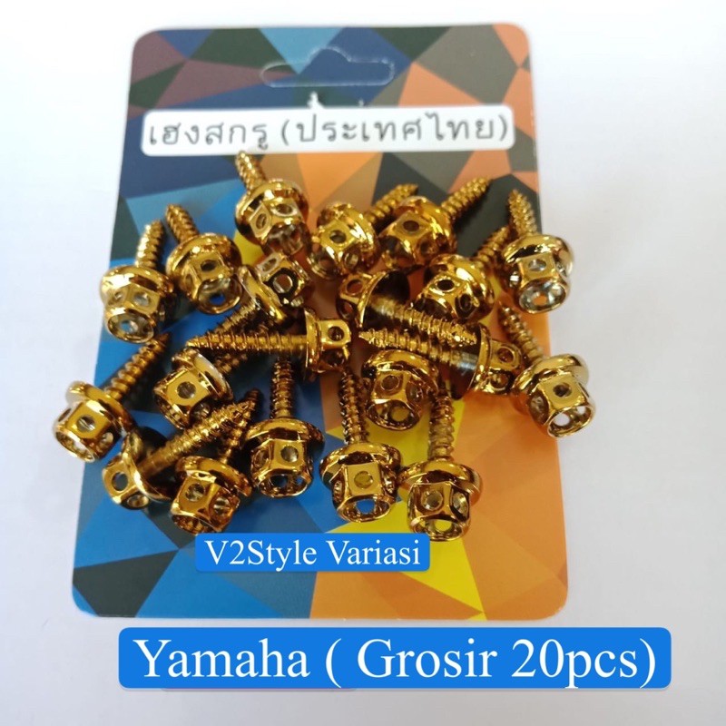 BAUT BODY NONFLOWER YAMAHA GOLD BAUT PROBOLT STAINLESS HENG NON FLOWER GROSIR PACK ISI 20 PCS  Mio Nmax Jupiter Vixion Maxi Aerox Xride Soul Freego R25 GEAR 125 FREEGO MIO SOUL M3 MIO J ZR15 NOUVO MIO SOUL M3 J Z NMAX 155 NEW OLD AEROX 155 FAZZIO VESPA