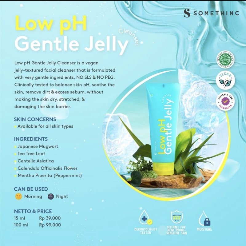 SOMETHINC Low pH Gentle Jelly Cleanser Pembersih Wajah Muka Penghilang Jerawat Kulit Sensitif