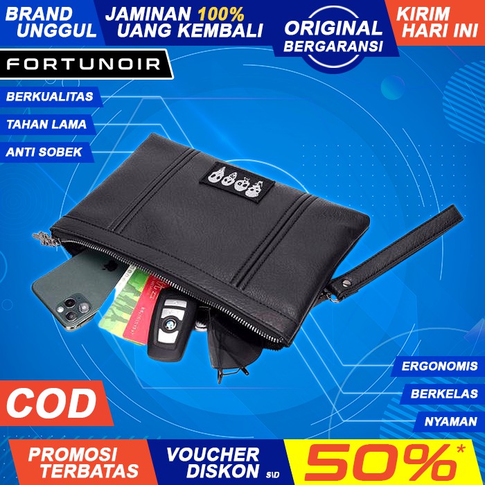 Tas Tangan Handbag Clutch Pegang Pegangan Pesta Fashion Kulit Wanita Pria Cowok Cewek Laki FN362