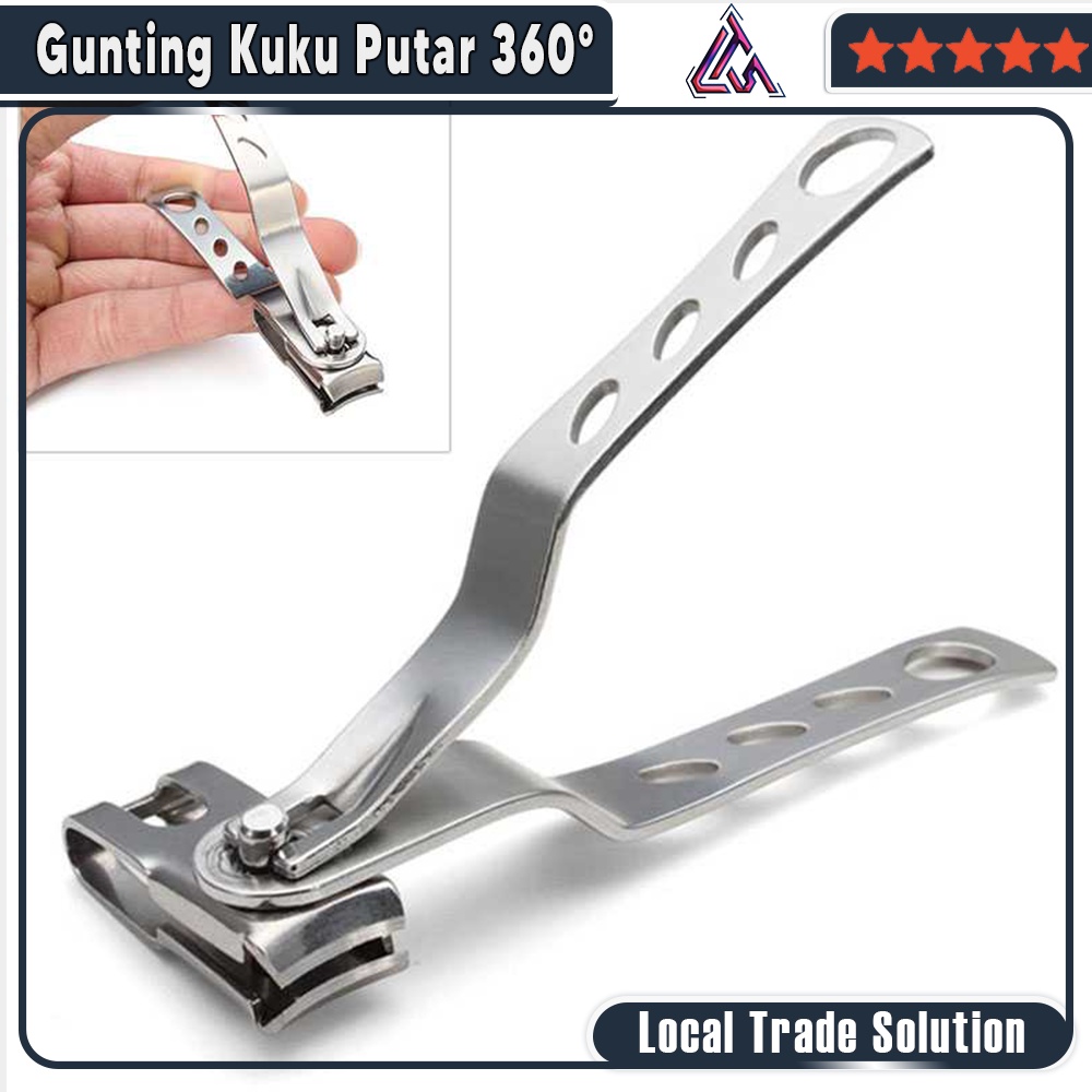 Gunting Kuku Bisa diPutar 360 Derajat Rotateable Nail Trimmer Manicure Pemotong Kuku Besar Stainless