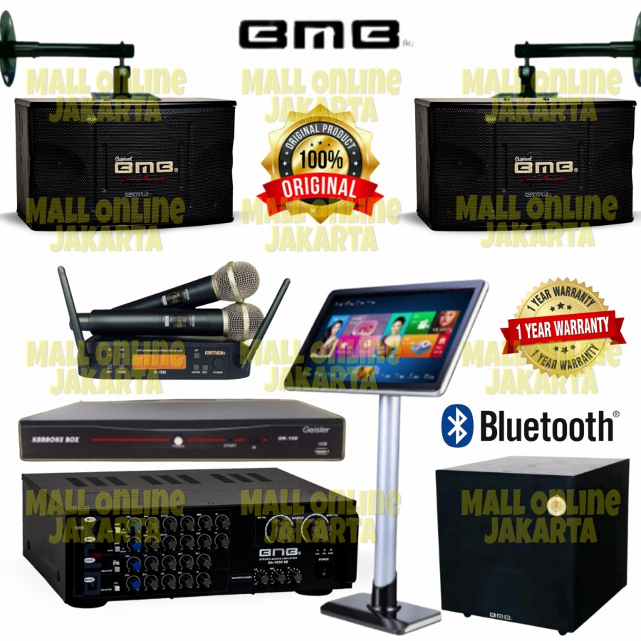 Paket Karaoke Fullset BMB 10 inch Bluetooth sound system subwoofer 12