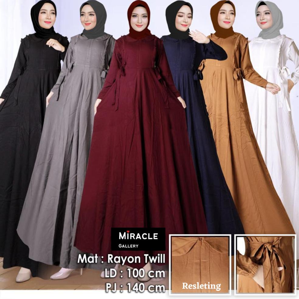 GAMIS LENGAN PANJANG RAYON/GAMIS RAYON TWILL PREMIUM/GAMIS BUSUI FRIENDLY (RESLETING)