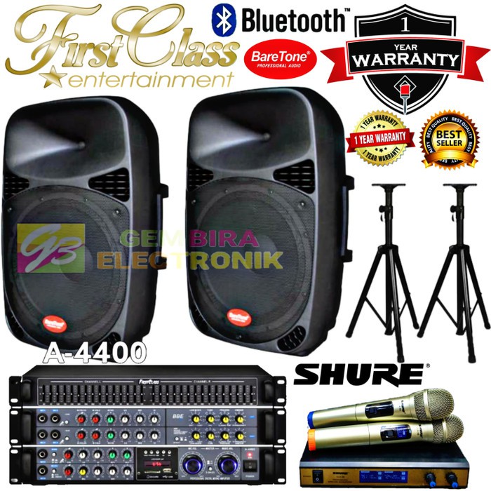 Paket Karaoke Sound System 15 inch baretone firstclass FCA4400 outdoor