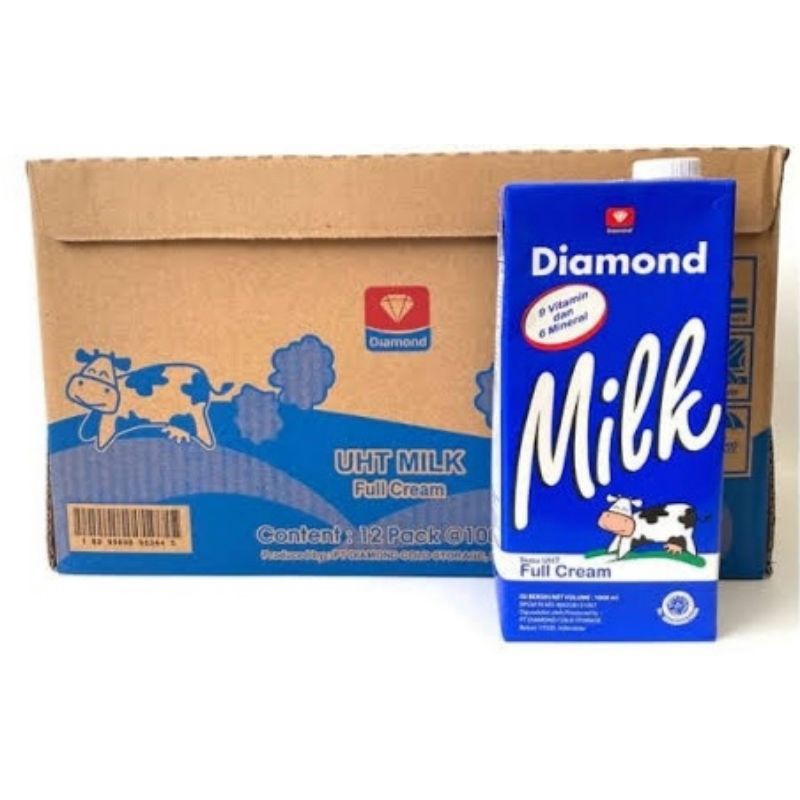 gosend surabaya susu uht diamond dus 1L 1 liter full cream plain chocolate coklat