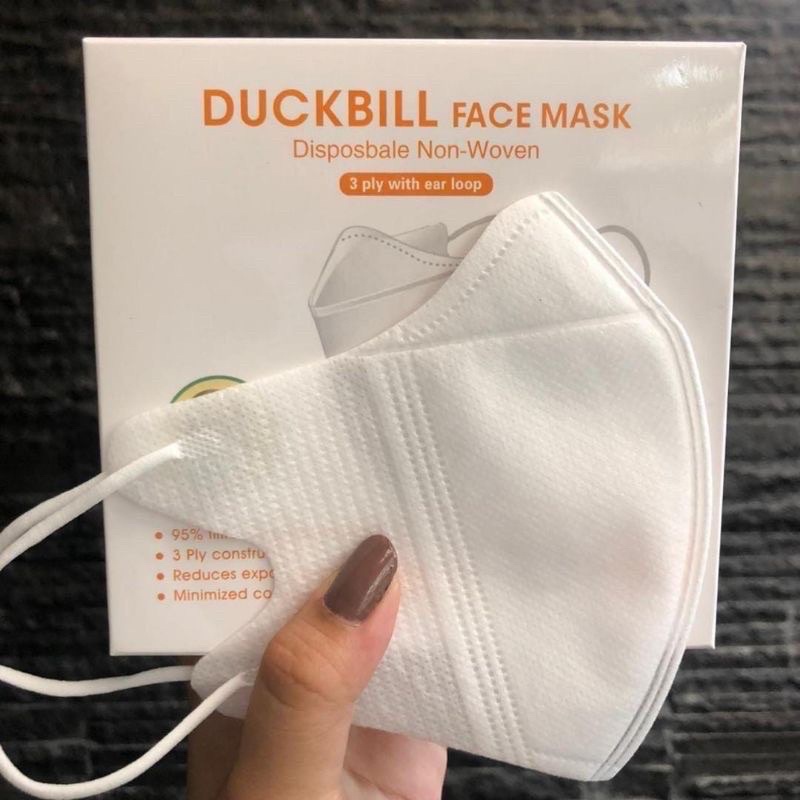 masker duckbill 3ply facemask premium mask putih garis seperti sensi masker duckbill y b care  50pcs