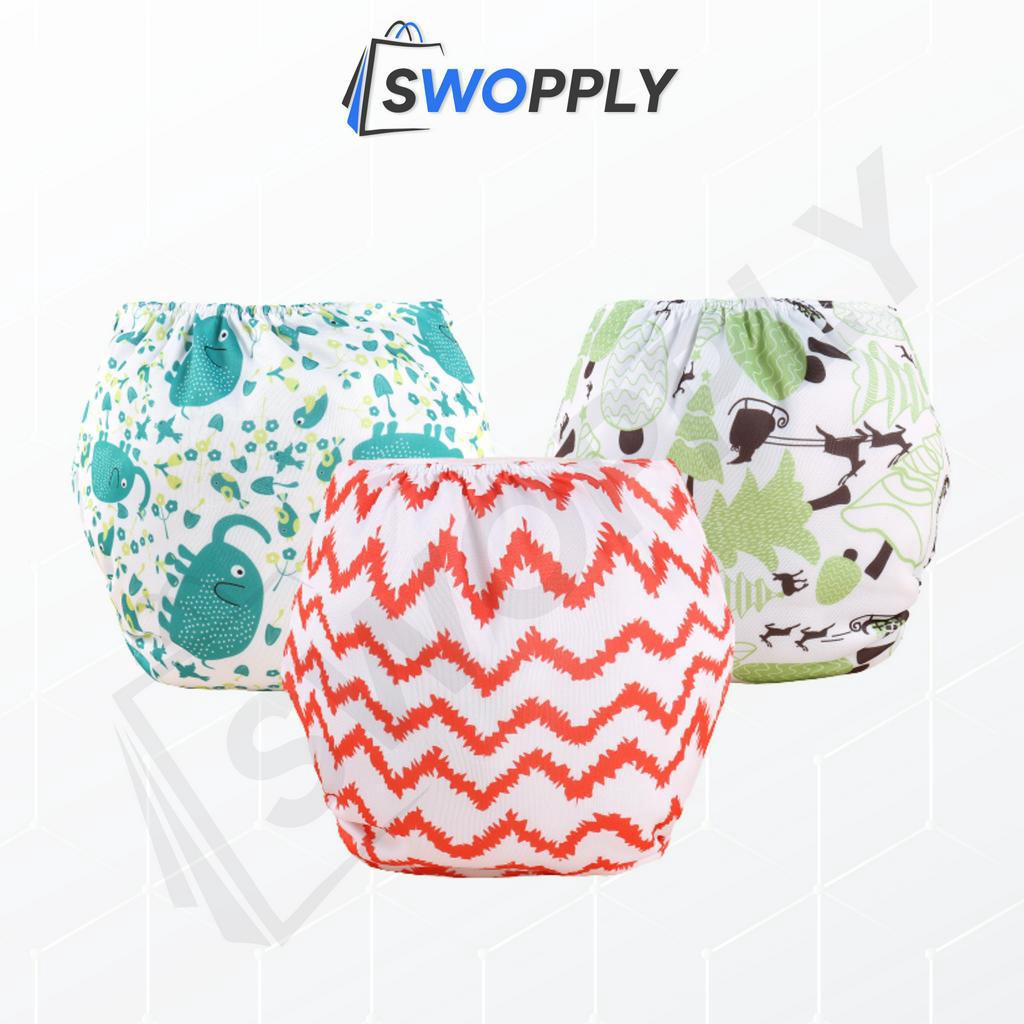 Swopply PB01 Popok Kain Bayi Kancing Motif Karakter Cloth Clodi Diaper Dapat Dicuci Reusable