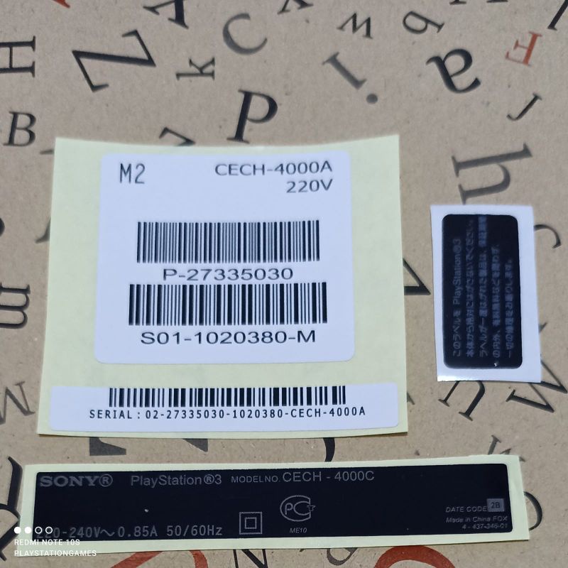 Barcode mesin Ps3 super slim striker mesin Ps3 seri4000