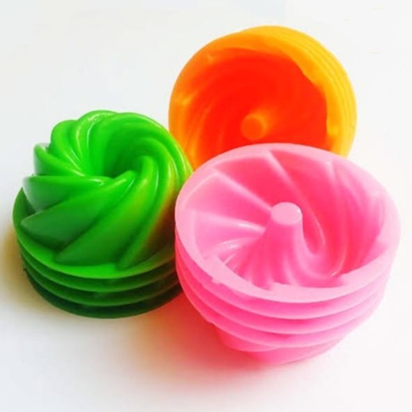 Cetakan Jelly Plastik / Cetakan Puding Bentuk Spiral / Cetakan Agar agar Plastik isi 12pcs