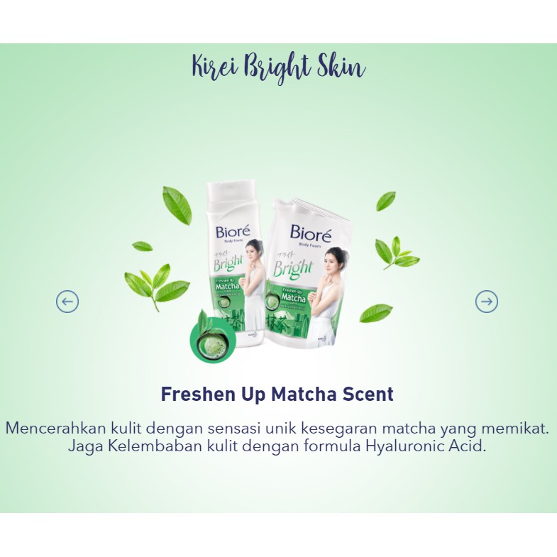 Biore Bright Body Foam Freshen Up Matcha Refill 450 ml