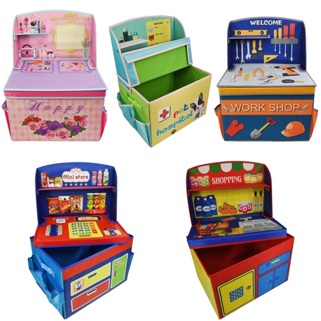 Kotak Penyimpanan Mainan Kursi Ottoman Kids