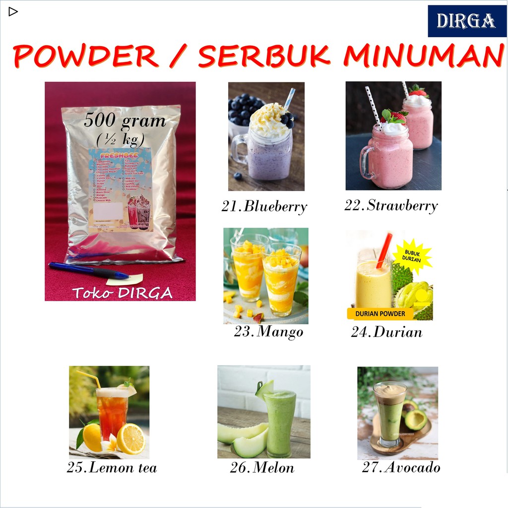 

Powder minuman / serbuk minuman / powder drink 500 gram (1/2 kg)