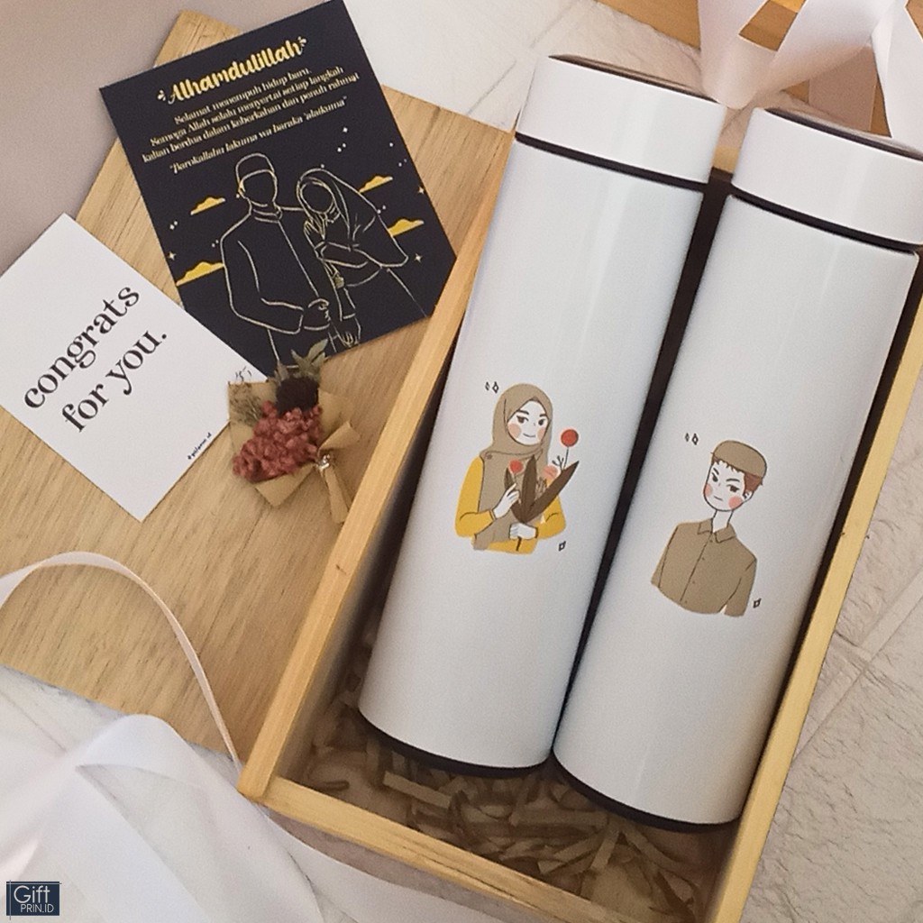 TUMBLER GIFT DESAIN COUPLE PAKET HAMPERS KADO PERNIKAHAN WEDDING /ANNIVERSARY (BISA REQUEST NAMA)