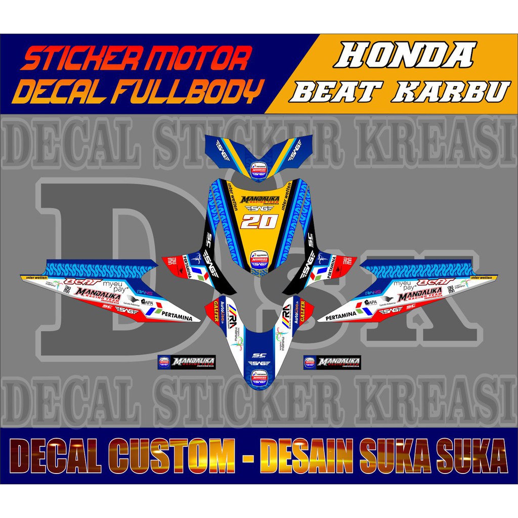 sticker decal beat karbu full body sticker beat karbu decal beat karbu pertamina mandalika racing
