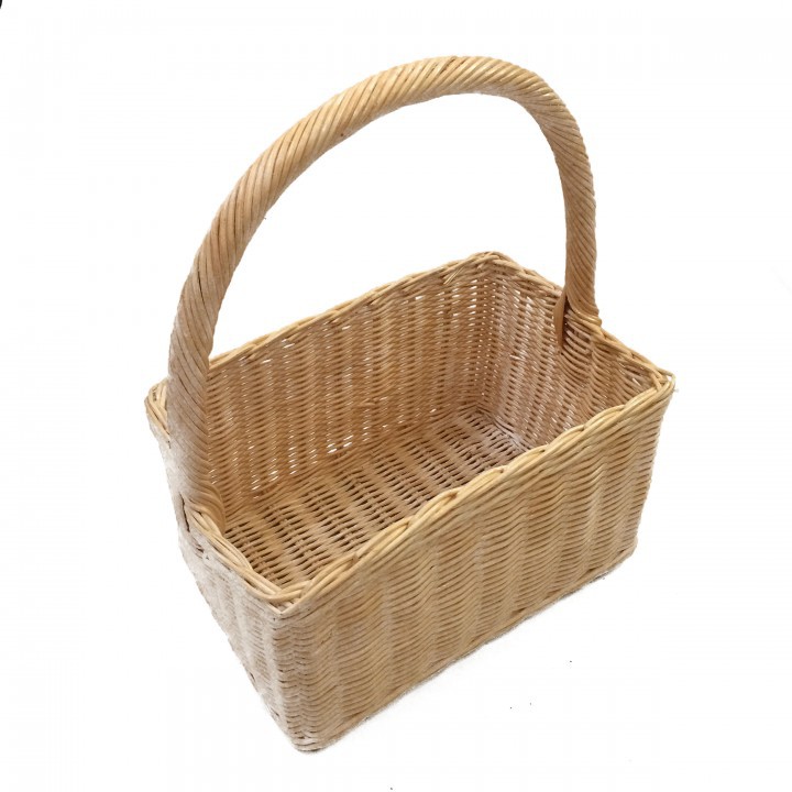 Kerajinan Tangan Rotan - Keranjang Sayur Tenteng Kotak 26x32x17cm