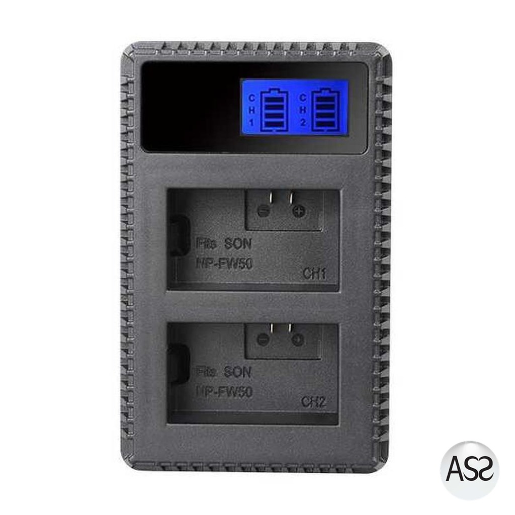 ASS Shop - SEIWEI Charger Baterai Kamera 2 Slot untuk SONY NP-FW50 - LCD2-NPFW50