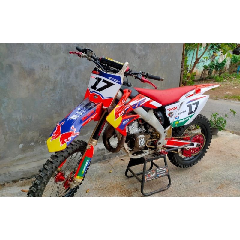 STIKER DECAL HONDA CRF 150 OLD REDBULL OREN FLOW