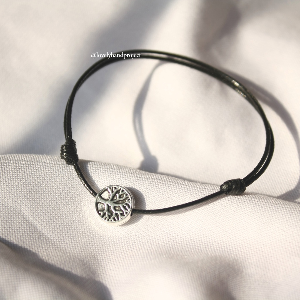 (Promo Produk baru) Gelang Couple SImple Tali Persahabatan Etnik Bead Anti Air Warna Silver Bracelet