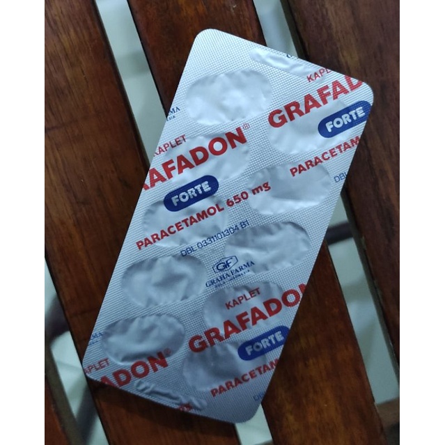 Grafadon Forte 10 Tablet / Paracetamol 650 MG / Penghilang Nyeri / Sakit Kepala / Demam / 10 Tablet