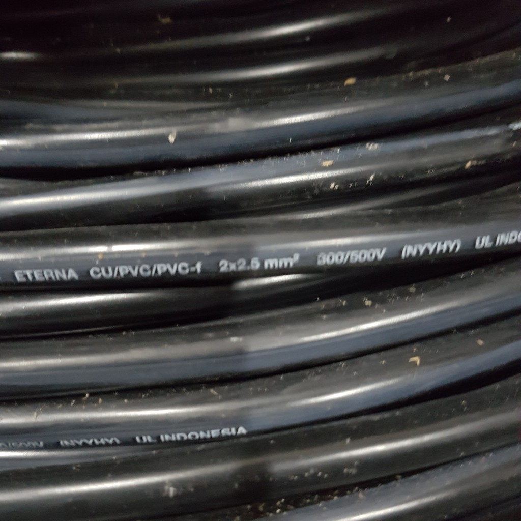 eterna nyyhy   nyy hy 2 x 2 5 mm   2x2 5 mm kabel listrik hitam serabut tembaga   ecer  