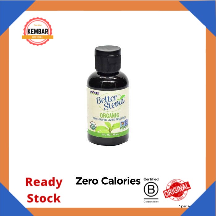 

Pemanis Cair GUla Cair Organic Better Stevia Now Foods Liquid 59 ml