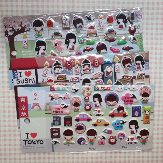 

japanese girl sticker for scrapbook and journal