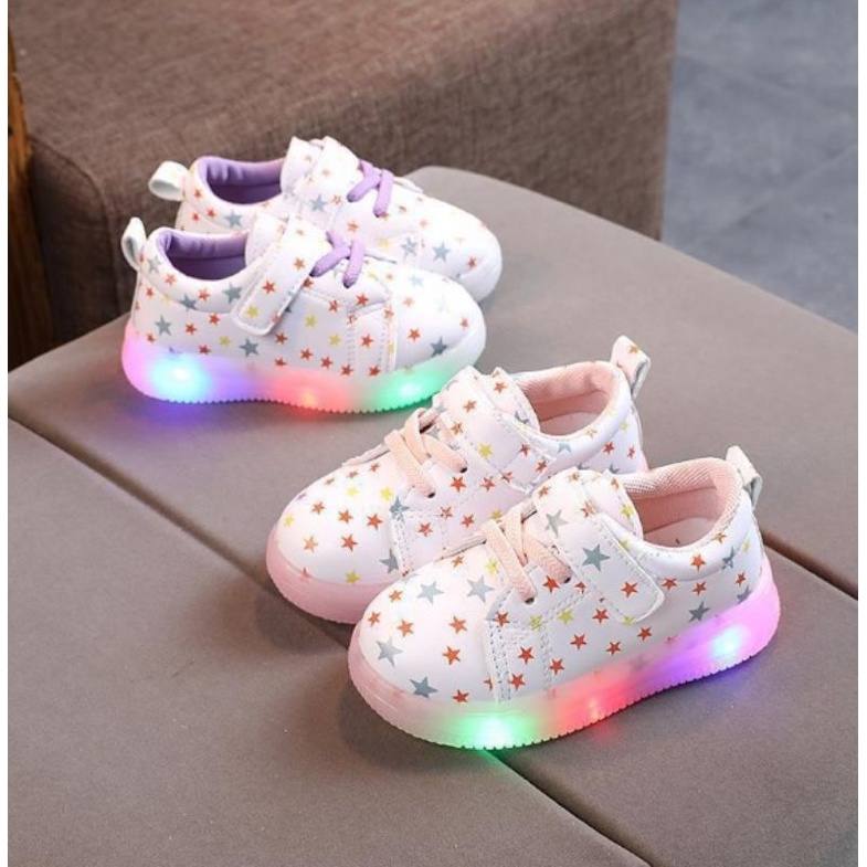 Sepatu Anak Perempuan Lampu LED Import Size 21-30